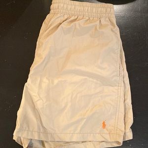 Men’s Ralph, Lauren, khaki, swim trunks, size large